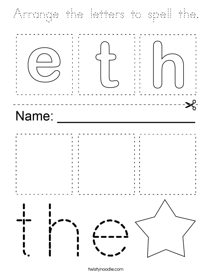 Arrange the letters to spell the. Coloring Page