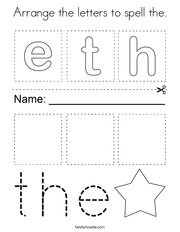 Arrange the letters to spell the Coloring Page