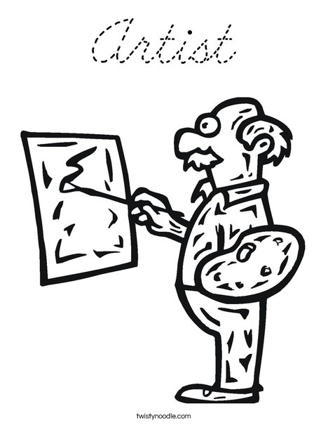 Artist Coloring Page