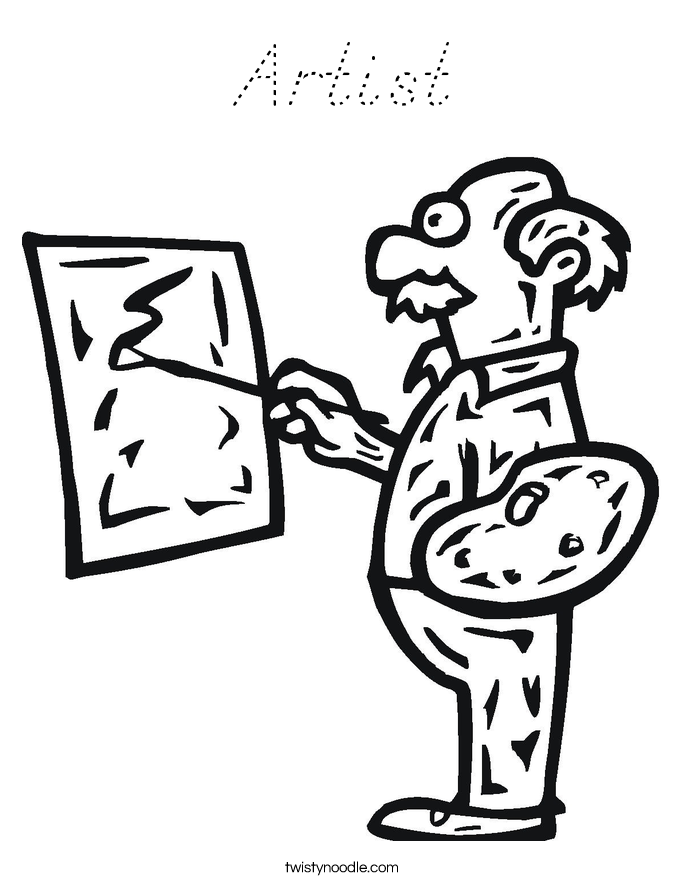 Artist Coloring Page