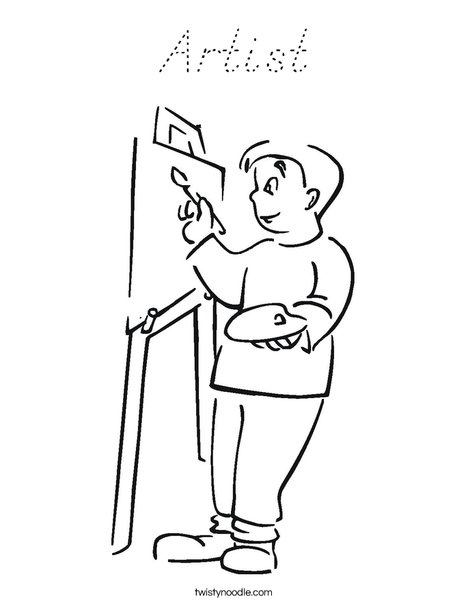 Boy Artist Coloring Page