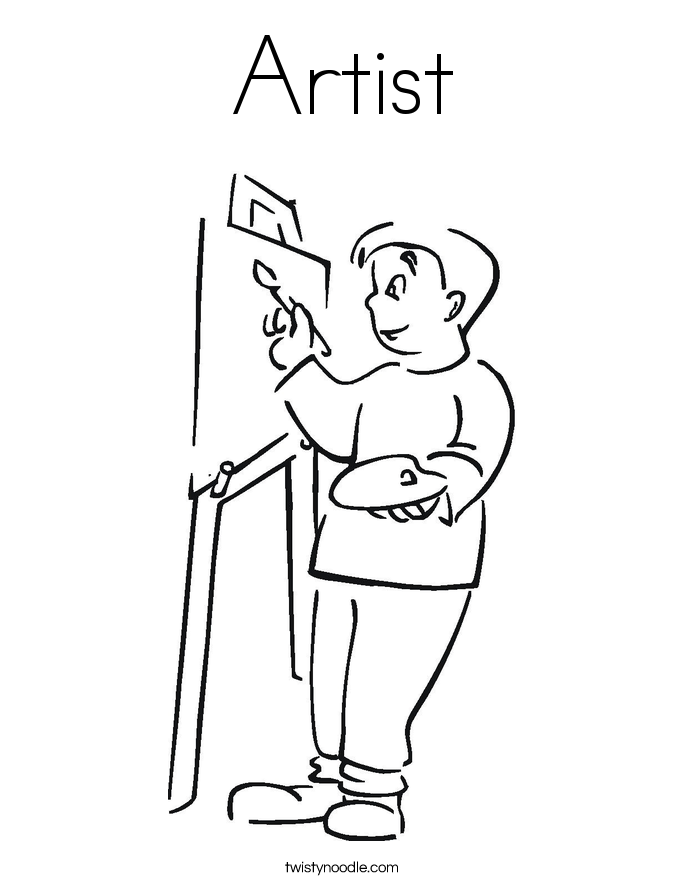 Download Artist Coloring Page - Twisty Noodle