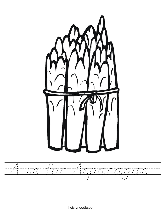 A is for Asparagus  Worksheet