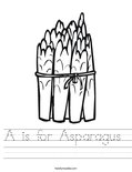A is for Asparagus  Worksheet