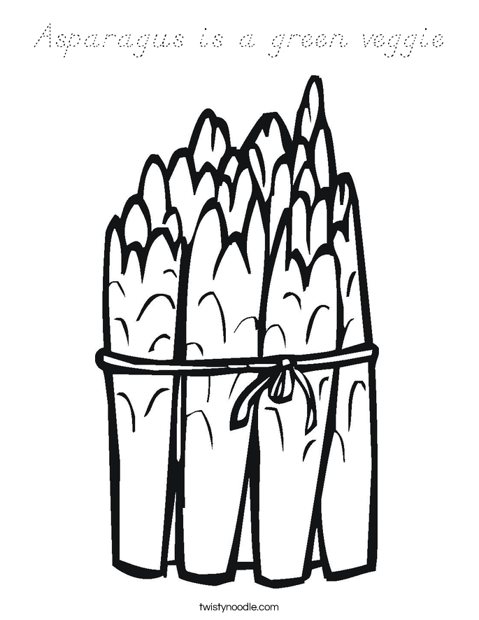 Asparagus is a green veggie Coloring Page