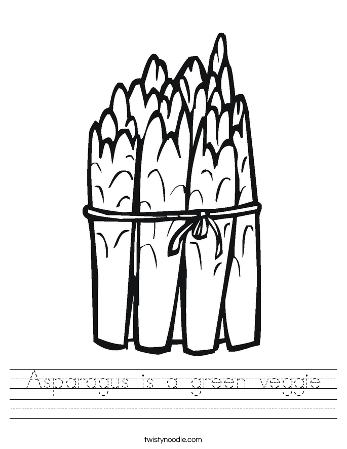 Asparagus is a green veggie Worksheet