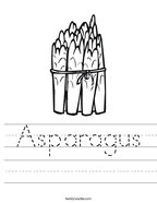 Asparagus Handwriting Sheet