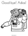 Good bye! Adios! Coloring Page