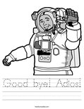 Good bye! Adios! Worksheet