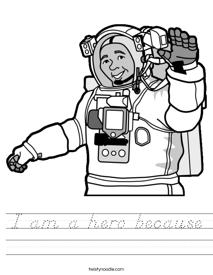 I am a hero because Worksheet