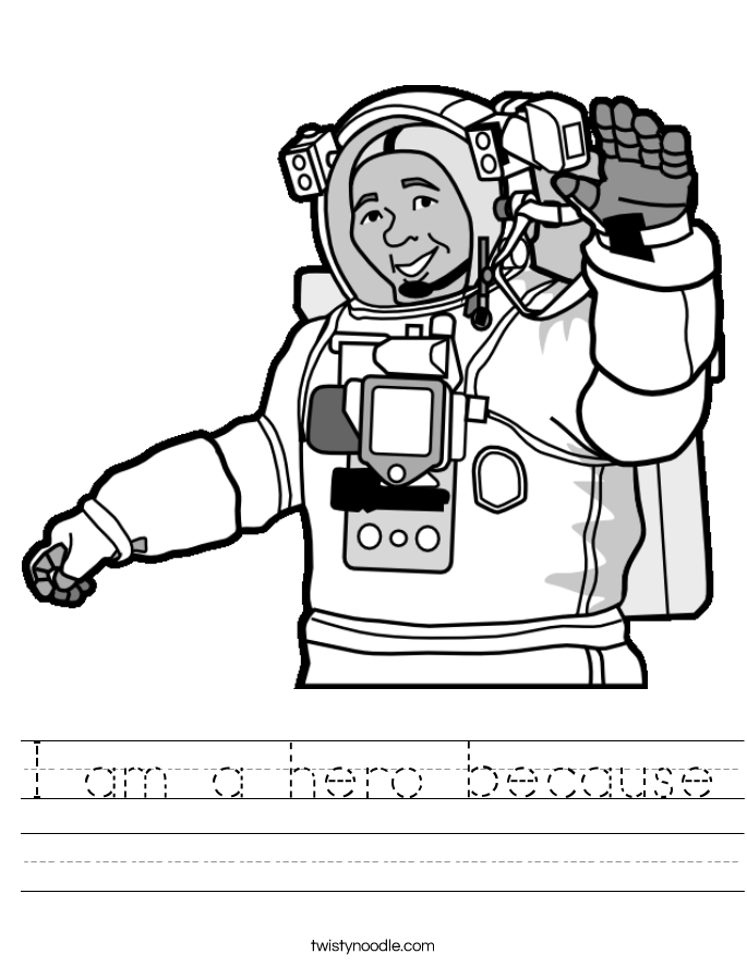 I am a hero because Worksheet