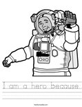 I am a hero because Worksheet
