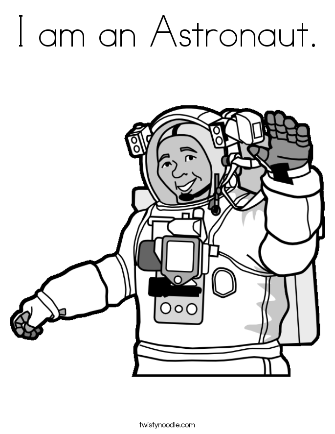 I am an Astronaut. Coloring Page