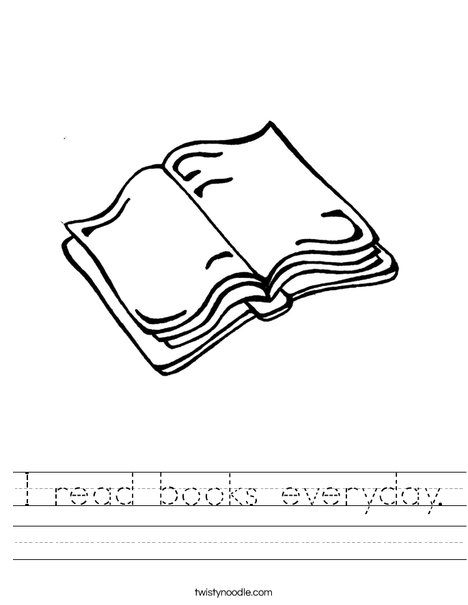 I read books everyday Worksheet - Twisty Noodle