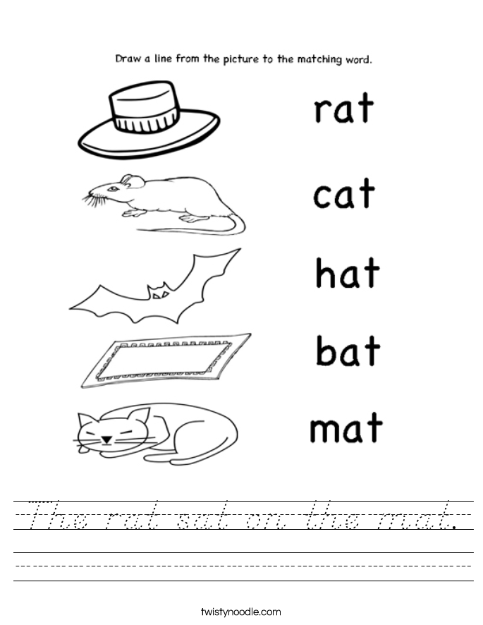 The rat sat on the mat. Worksheet