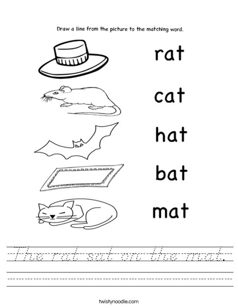 At Words Matching Worksheet