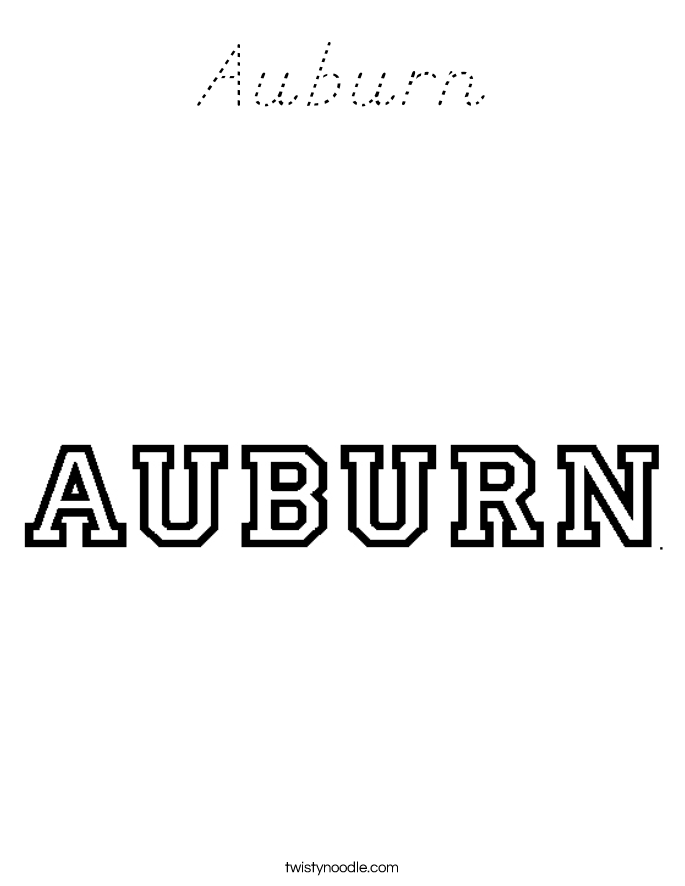 Auburn Coloring Page