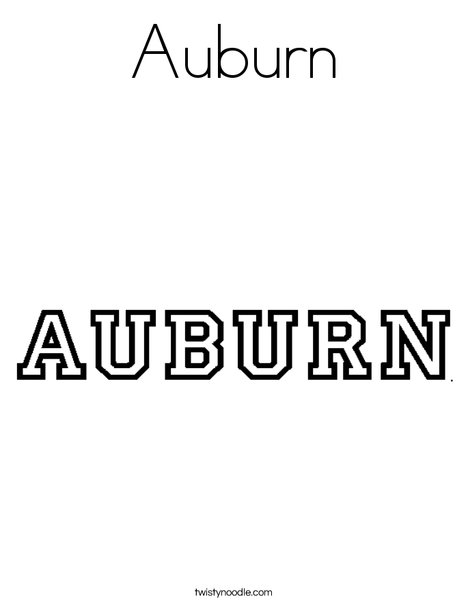 Auburn Coloring Page