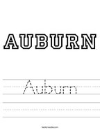 Auburn Handwriting Sheet