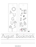 August Bookmark Worksheet