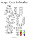 August Color by Number Coloring Page