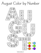August Color by Number Coloring Page