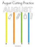 August Cutting Practice Coloring Page