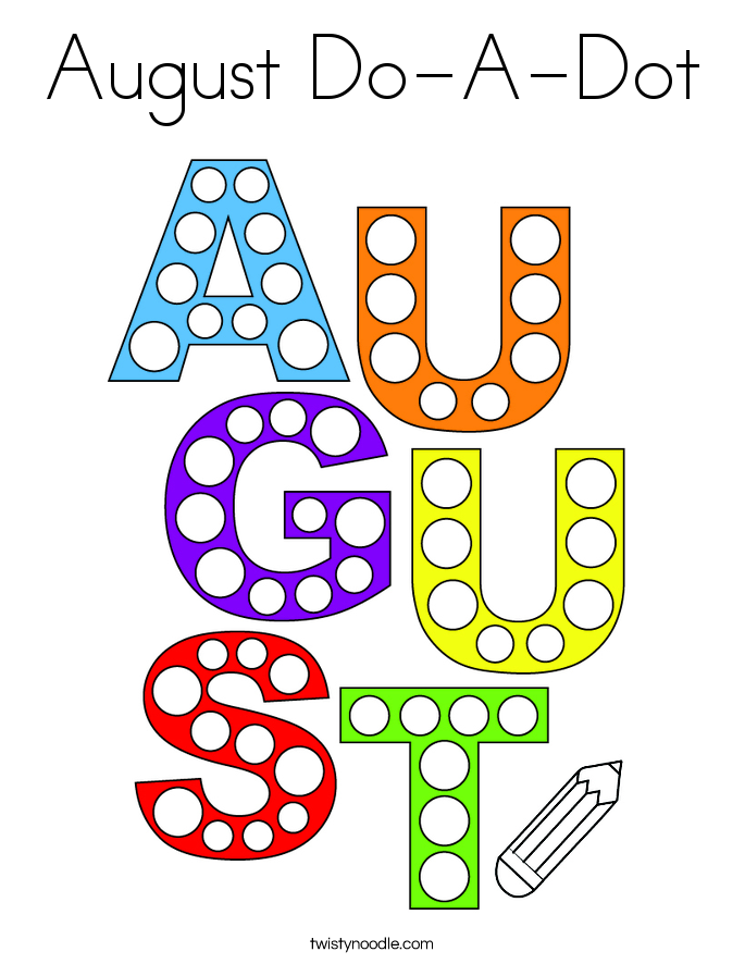 August Do-A-Dot Coloring Page
