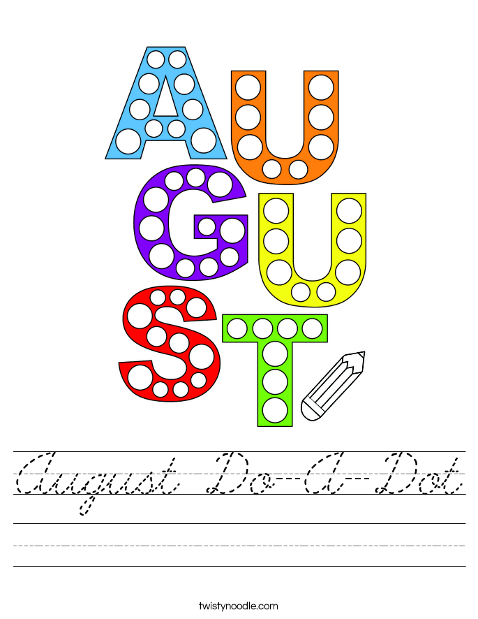 August Do-A-Dot Worksheet