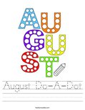 August Do-A-Dot Worksheet