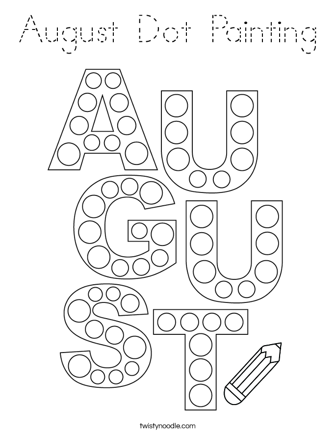 August Dot Painting Coloring Page