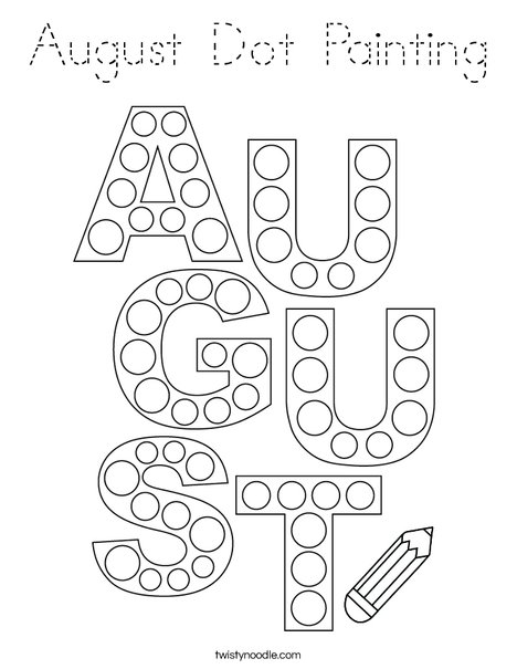 August Dot Painting Coloring Page