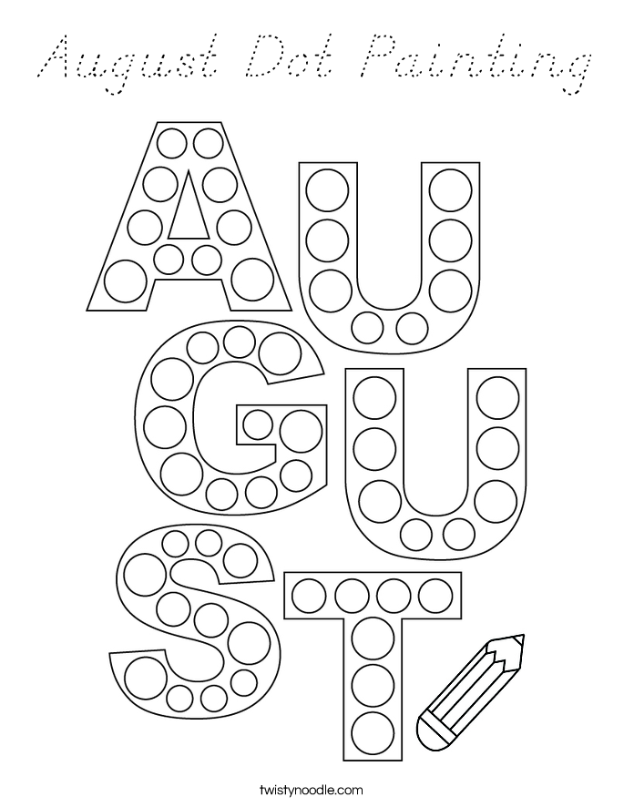 August Dot Painting Coloring Page