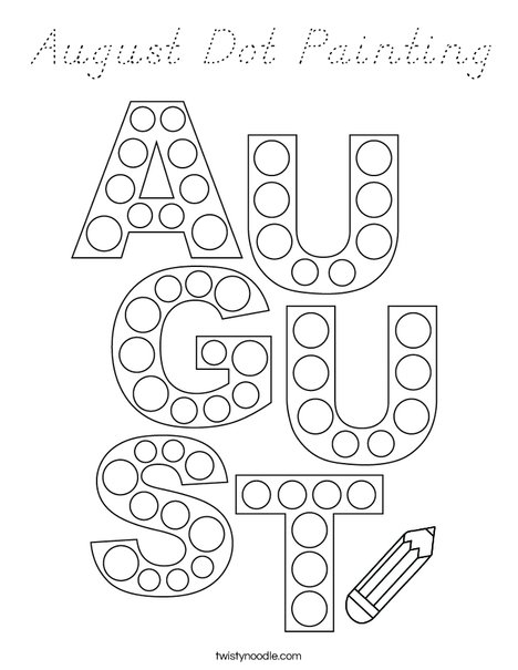 August Dot Painting Coloring Page
