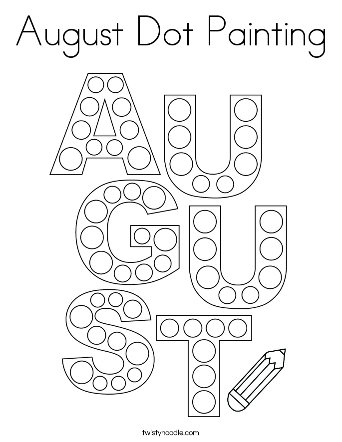 August Dot Painting Coloring Page