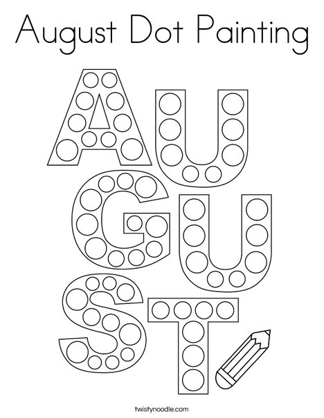 August Dot Painting Coloring Page