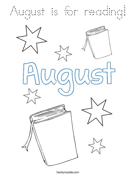 August is for reading! Coloring Page