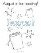 August is for reading Coloring Page