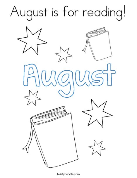 August is for reading! Coloring Page