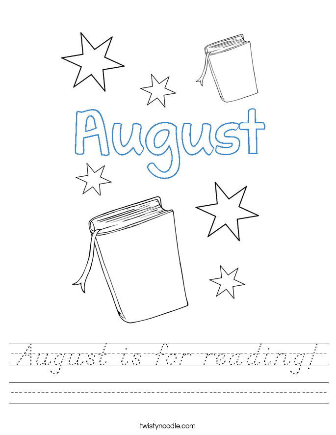 August is for reading! Worksheet