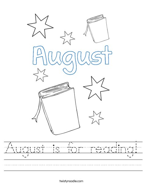 August is for reading! Worksheet