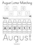 August Letter Matching Coloring Page