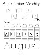 August Letter Matching Coloring Page