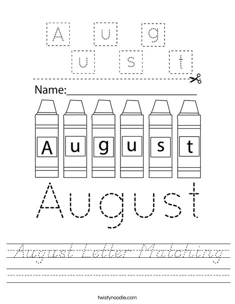 August Letter Matching Worksheet
