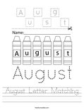 August Letter Matching Worksheet