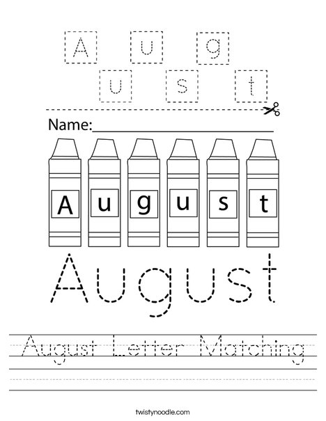 August Letter Matching Worksheet