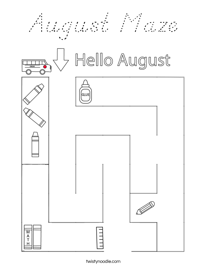 August Maze Coloring Page