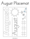 August Placemat Coloring Page