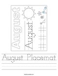 August Placemat Worksheet