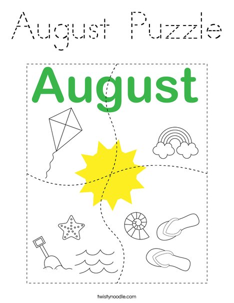 August Puzzle Coloring Page